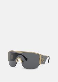 Versace Mens Medusa Halo Shield Sunglasses in Gray Versace US at Versace